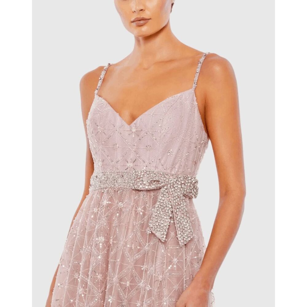Mac Duggal Pink Rhinestone Embellished Sweetheart Neckline Gown US 6 $598 - Picture 4 of 11